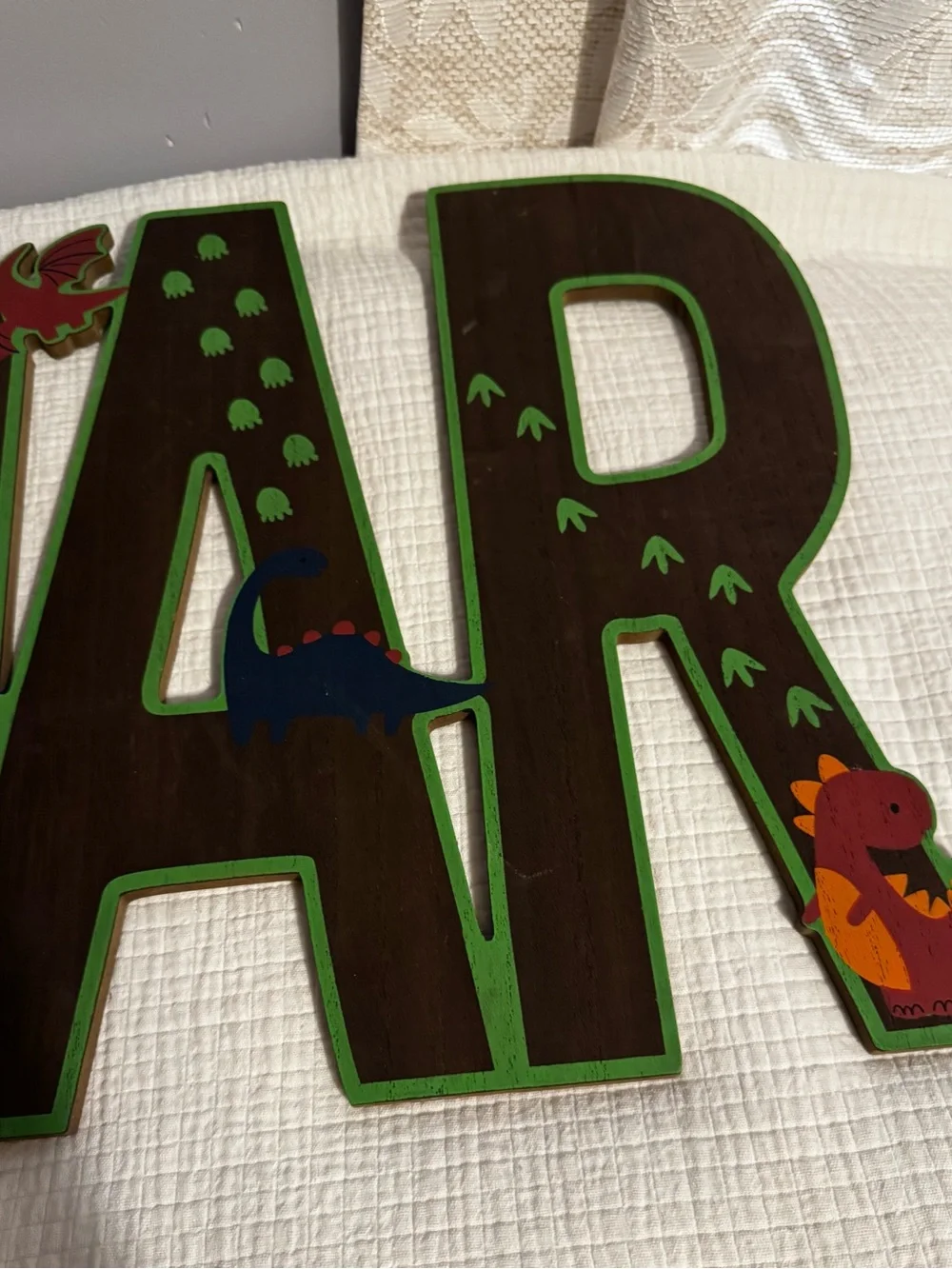 Hobby Lobby Big Wooden Colorful “ROAR” 24” Long Wall Decor Dinosaur Themed